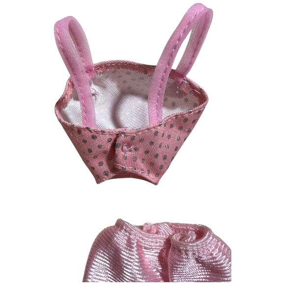 Barbie Pink Metallic Crop Top and Pants Two Piece Sparkle Outfit - Picture 7 of 7